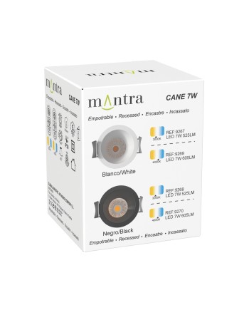 CANE * EMPOTRABLE LED 7W 4000K  NEGRO